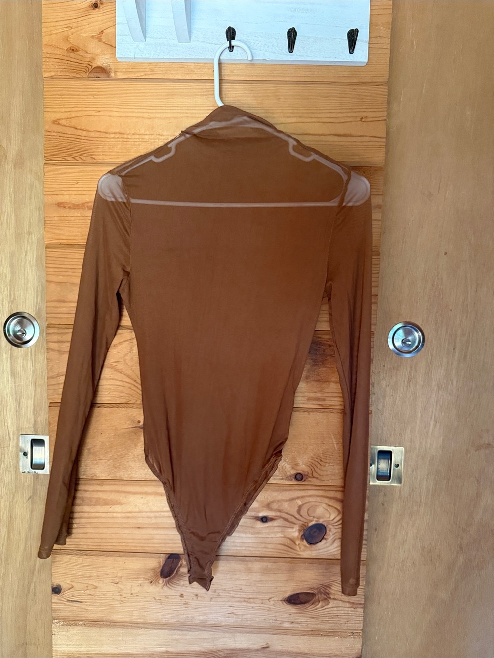 Women's Long Sleeve Brown Bodysuit